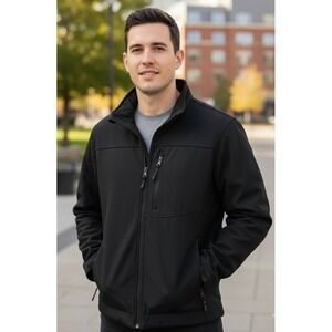 Weatherproof Black Softshell Full Zip‎ Jacket Men's Size XXL Fleece Outdoor Coat